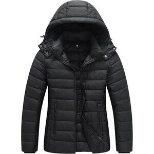Women's Black Puffer Quilted Jacket Coat Short Down Winter Warm Waterproof
